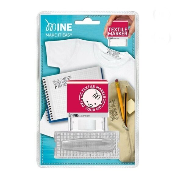 Make It Mine Textile Marker Stamp Kit Tag Your Stuff Labeling System - Picture 1 of 12